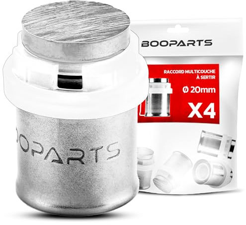 BOOPARTS - 4 Pezzi Tappo Raccordo Multistrato 20 mm a Crimpare Contorno TH - Raccordo Idraulico per Tubo Multistrato