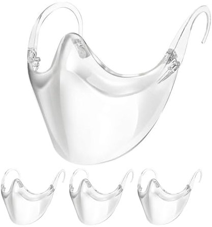 Stgbcst Gafas protectoras de seguridad transparentes contra el polvo, protección facial, visera, protector bucal, máscara facial transparente, transpirable, visible, reutilizable (3 unidades)
