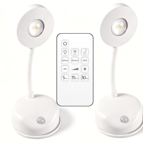 Etrogo Apliques de Pared Inalambricos para Cuadros y Mando,2 Pieas,Blanco | con Pila Recargable,Con Sensor PIR Movimiento,3 Modos de trabajao y Brillo y Color Regulable,adhesivos