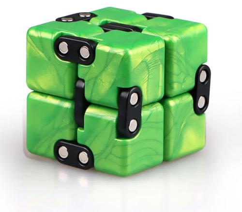 Oostifun Mini Infinity Cube Fidget Schreibtisch Spielzeug Blöcke, Magic Drehen Cube Schreibtisch Sensorische Spielzeug Stress Relief Tool Spiel Zubehör, Grün