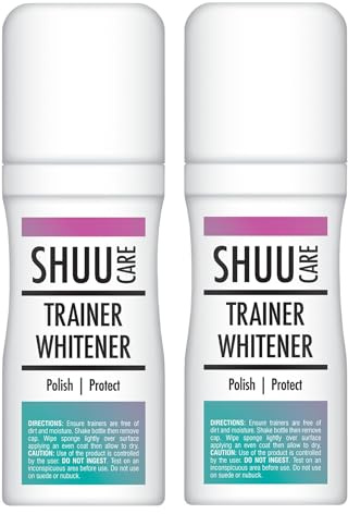 2 Pack White Shoe Whitener 75ml - Colour Restorer and Polish for Trainers, Sneakers, Canvas and Leather Shoes, Brightens and Cleans Soles, Removes Stains and Dirt