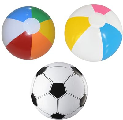 AYNKH Strandbälle, aufblasbar, 27,9–38,1 cm, groß, Regenbogen-Schwimmbadbälle, Strandfußball, Poolspiele, Wasserspielzeug für Erwachsene, Kinder, Sommer, Urlaub, Party, 3 Stück
