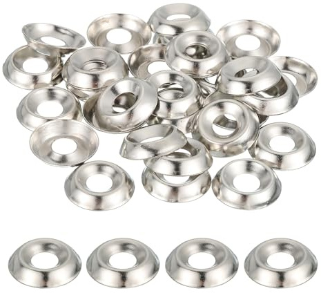 QUARKZMAN 120 Stück Konische Senkscheiben #12, Becherförmige Unterlegscheiben Kohlenstoffstahl Zierscheiben für Senkkopfschrauben, Silber Senkkopf Beilagscheiben Set für Schrauben Zubehör