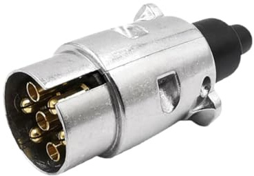 IMIKEYA 12v 7-poliger Anhängersteckdosenadapter aus Aluminiumlegierung mit Sicherer Verbindung und Kupferkontakten für LKW und Anhängerbetrieb