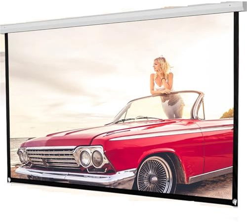 DTYBJN écran de Projection motorisé Écran de projecteur HD 60 Pouces 16:9, écran Portable de Projection de cinéma Maison, Toile Pliable pour projecteur écran de Projection(72 inch)