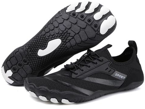 Sommar ultralätta vattenskor män utomhus halkfria vatten skor kvinnor andas barfota sneakers, svart, 36.5 EU