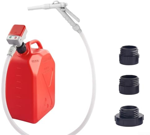 Pompa di trasferimento del carburante con arresto automatico, con batteria e alimentazione USB, alta portata per un rapido trasferimento del carburante, kit adattatore multi formato per auto, camion