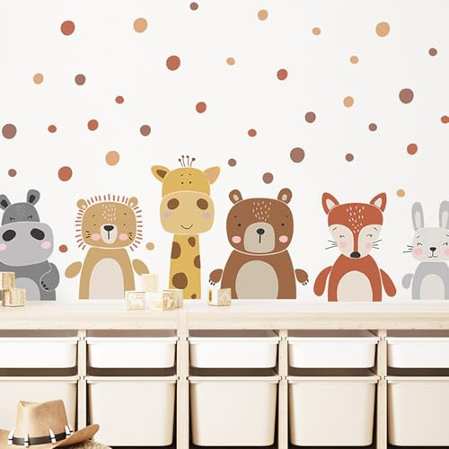 Lsydgn Wandtattoo Waldtiere,Kinderzimmer Wandtattoo,Wandsticker für Baby- & Kleinkinderzimmer,Wandsticker Babyzimmer,Wanddekoration für Kinderzimmer, Babyzimmer und Wohnzimmer