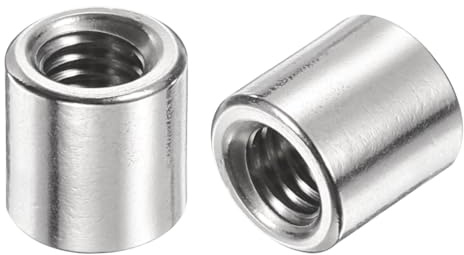 QUARKZMAN 12Pcs Écrous Ronds De Connexion M6, Écrous D'Accouplement En Acier Inoxydable 304 10mm/0.39 De Longueur Pour Support, M6x10x10mm