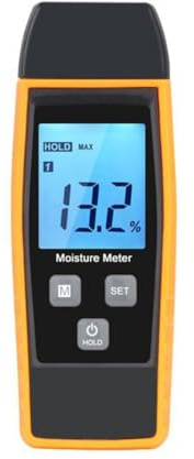 Misuratore di umidità digitale per legno con display LCD, intervallo di misurazione 0-80%, precisione ± 2%, 4 modalità per vari tipi di legno, tester umido portatile per albero di gomma teak noce