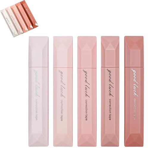 CEEGEWW Gradient Correction Tape Pens,5 Pcs Pen Style Correction Tape,Quick Dry CorrectionPen for Students Office Workers Home School Stationery Supplies(Pink)