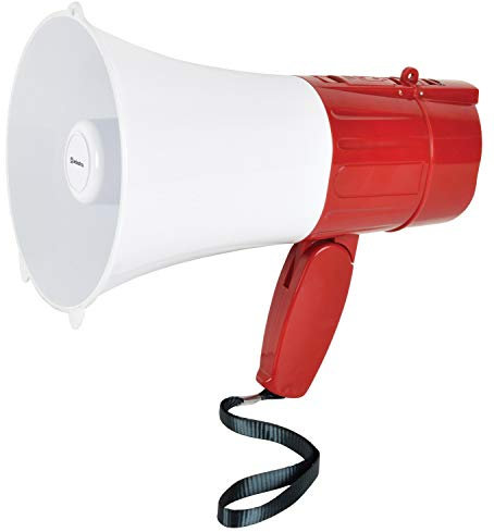 Adastra | Rechargeable Megaphone With Loop Recorder, Bluetooth, USB & SD | 15W, Red and White