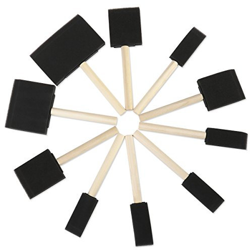 rosenice Schaum Pinsel Malerei Schwamm Werkzeug mit Hartholz Griffe Pack von 10