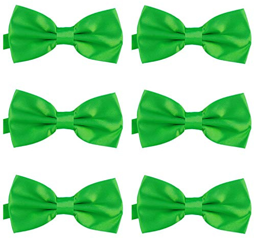 6-pack DonDon herrfluga 12 x 6 cm färdigknuten och längdjusterbar grön