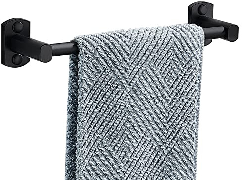 Dancrul Black Towel Bar, Hand Towel Rack for Bathroom Wall Mounted Towel Hanger, Kitchen Bath Towel Holder, Toilet Towel Rod,12 Inch