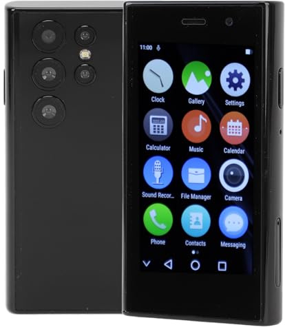 GOWENIC S24 Pro Mini Smartphone, Schermo da 3 Pollici 4G Smartphone per Android 9.0, 2GB 16GB, Dual SIM Dual Standby, Fotocamera da 13MP, Batteria da 1950mAh, Supporto BT, WhatsApp (BLACK)