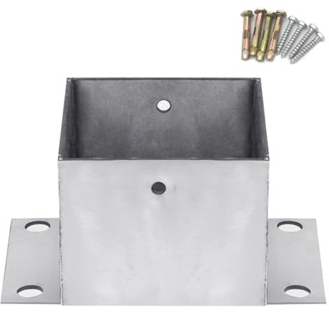 GZKDKZB 90 100 120 150 MM Post Base, 304 Stainless Steel Flange Anchor Base with Screws Kit Hardware, Heavy Duty Post Holder Bracket for Outdoor Fence/Pergola Fence(140x140x100MM)