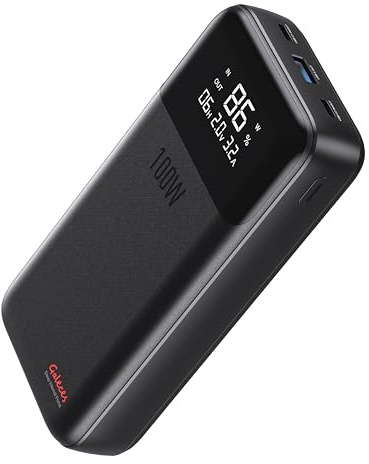 Galeces Batterie Externe 25000Mah 100w Power Bank Charge Rapide QC PD Chargeur Externe Batterie Portable Externe pour MacBook Dell Deck Iphone Samsung Android Phone Ipad Airpods Bracelet De Sport