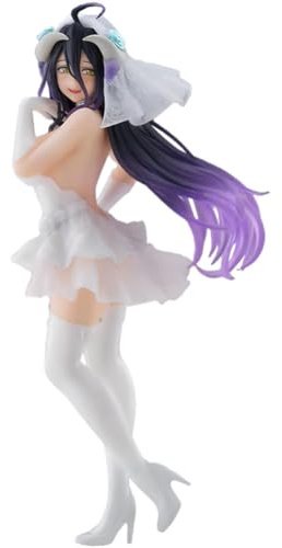 DEXSHUN Albedo Figurine Anime Robe de mariée Albedo Figurine Anime Statue PVC Décoration Objet de collection Cadeau 18 cm