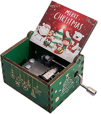 Colexy Carillon a manovella in Legno Vintage Mini Carillon in Legno con Incisione a Laser Wooden Music Box Creativo Regali per Gli Amanti della Famiglia Compleanno Capodanno Natale San Valentino (B)