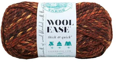 Lion Brand Yarns Wool-Ease Thick & Quick Acrylgarn, Farbe: Grünkohl, 21,59 x 9,53 x 9,53 cm Multi