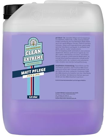 CLEANEXTREME Auto Mattlack Pflege 2,3 Liter - mit Versiegelung: Zum Pflegen von Autolack matt, Matt-Folie, matter Autosprühfolie. Entfernt Schmutz, Staub, Fingerabdrücke - Waschen ohne Wasser