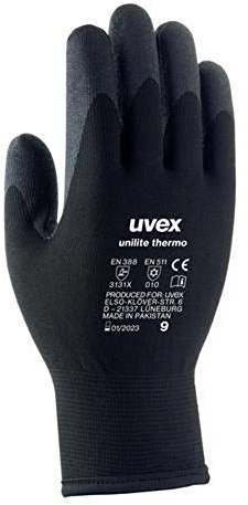 Uvex 60593 8 Unilite Thermo Sicherheit Handschuh, Größe: 8, schwarz