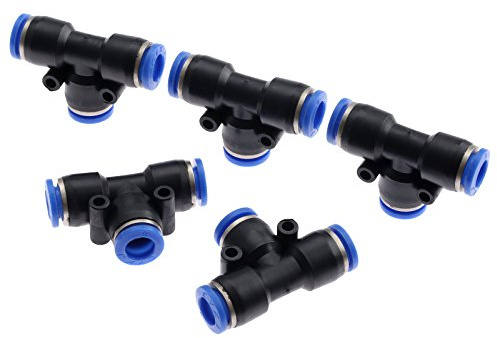 MUXSAM 5 Stück AC-Schlauchverbinder, Schlauchverbinder, Wasserhahnanschluss, Schnellkupplungen, 3-Wege-Push-in-8 mm, zum Anschluss von Wasserschlauchanschluss