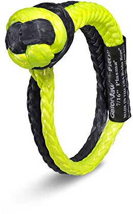 Bubba Rope Gator-Jaw PRO Synthetik-Schäkel, 7/16 Zoll – Schwerlast-Fahrzeug-Abschleppschäkel: max 23,7 kg, Kapazität – Gelb