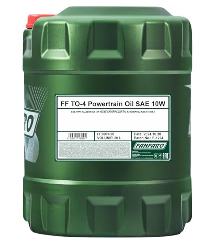 FANFARO 1 x 20 l to-4 Powertrain Oil SAE 10 W/växellådsolja hydraulisk olja traktor byggmaskiner