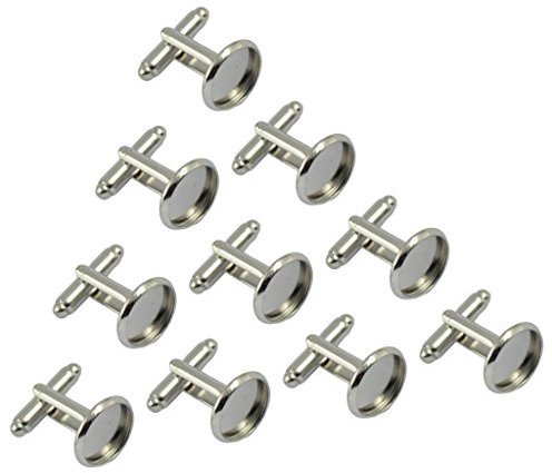 Baoblaze 10 Stücke Runde Manschettenknöpfe Rohlinge Für Schmuck Herstellen