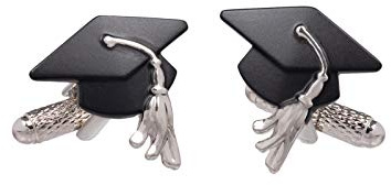 GS CUFFLINKS Boutons de Manchette pour Chapeau de diplôme de mortier et Chemise présentés dans Une boîte Noire