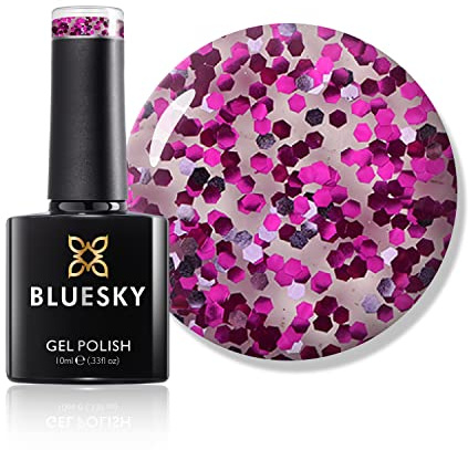 Vernis à ongles gel Bluesky, Rio de Janerio, SUM1917, paillettes 10 ml, rose, violet durable, résistant aux puces, 10 ml (nécessite du séchage sous lampe LED UV)
