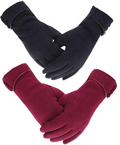 Outrip Warme Winterhandschuhe für Damen, Touchscreen, Handy, winddicht, gefüttert, dick