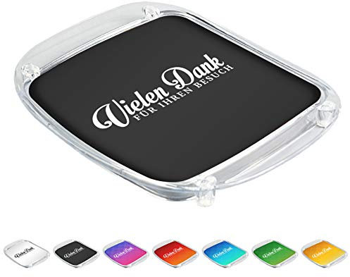 WIRKSAMWERBEN Zahlteller, Wechselgeldteller, Geldteller für Dienstleister, Danke für den Besuch, Acryl-Glas, Schwarz, fix & fertig