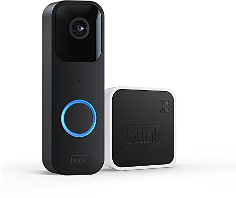 Blink Sonnette Vidéo + Blink Sync Module 2 | Système audio bidirectionnel, longue autonomie, détection de mouvements, notifications de sonnette dans l'application, fonctionne avec Alexa | Noir
