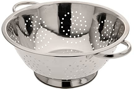 Spetebo Edelstahl Abtropfsieb Ø 24 cm - Nudelsieb mit 2 Griffen - Küchensieb Abseihschüssel Seiher