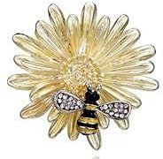 Biene Brosche Blumen Anstecker Insekten Brosche K45