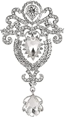 Sttiafay Broche en argent avec couronne en cristal - Mini broche de costume pour homme et femme - Accessoire élégant et classique