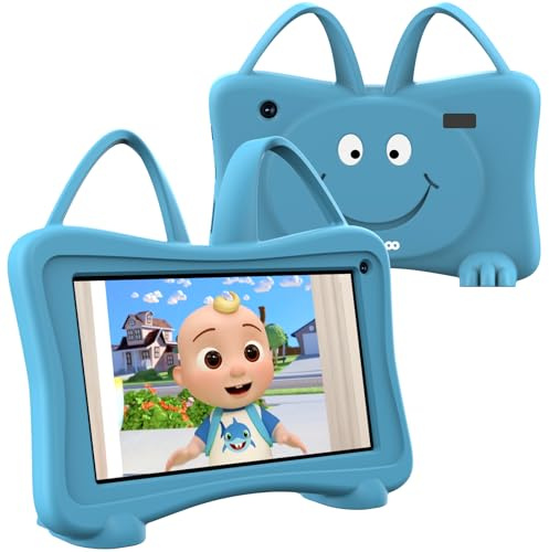 Trayoo Kids Tablet 7 Toddler Children's Learning Tablet with WiFi, YouTube, Parental Control, Durable Case Education Learning Apps for Boys Girls (Blue)