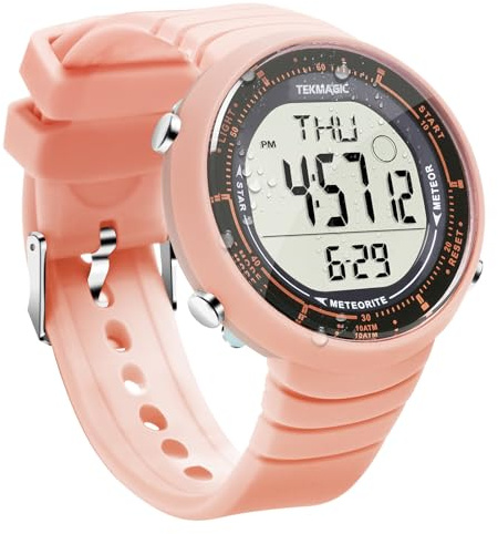 Mujer Chicas Deportivo Nadar Buceo Reloj de Pulsera 10 ATM Impermeable, con Funciones de Despertador, Cronógrafo, Cuenta Regresiva, Hora Dual, Formato de 12 y 24 Horas Conmutable, Banda de Silicona