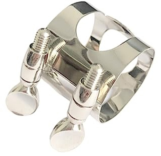 OFFSCH Abrazadera Niquelada Gran Sonido para Clarinete Agudo Doble Tornillo de Cobre, Sujeta Boquilla para Instrumentos de Viento