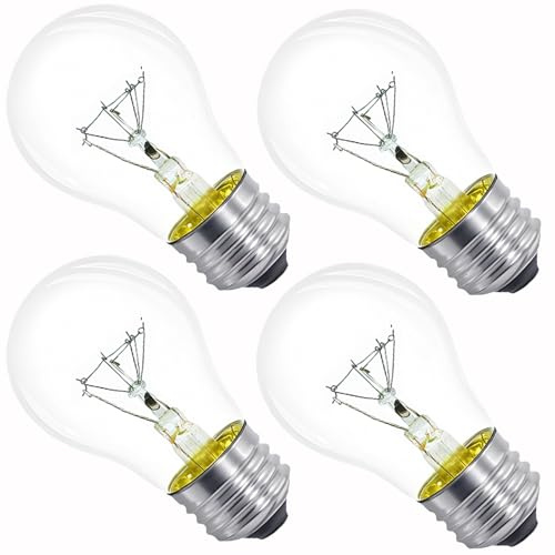 Lava Lamp Bulb 40W E26 Medium Base 120V A15 Appliance Oven Light Bulb for 16.3 Lava Lamp,Microwave Oven, Refrigerator, Over Stove Range Hood,High Temperature 500 Degrees Resistant,Warm White,4 Pack