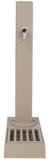 Borne Pixel avec Vasque Taupe avec Robinet Rounded Dommartin H. 103cm X L. 51cm