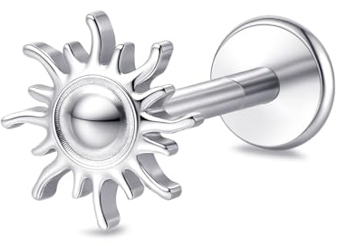 limerencia 18G Tragus Piercing, Medizinische Titan Lippenpiercing Hypoallergen Helix Piercing ohr, Labret Stecker mit 6mm 8mm 10mm Stäbe für Bauchnabel Zunge Augenbraue Lippe Septum Nase