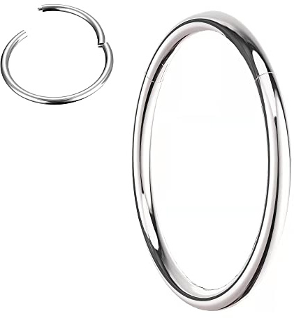 Body CAC 20Gx7mm Titanium Thin Clicker Nose Ring Seamless Piercing Hoop
