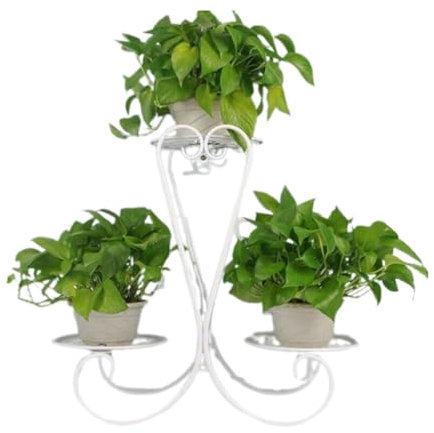UHJKLA Moderner nordischer Metall-Pflanzenständer – 3-stufiges Eck-Blumenregal – einfaches Pflanzen-Organizer-Regal – Blumentopf-Ausstellungsständer für den Innenbereich – Boden