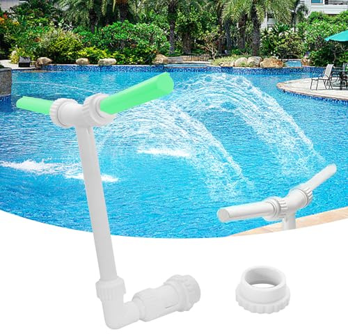 Wasserbrunnen Dual Spray Einstellbarer Pool-Brunnen, Doppelkopf-Brunnen, Schwimmbad-Wasserfall-Brunnen mit Adapter Belüfter, Geeignet für Schwimmbäder, Fischteiche, Gärten
