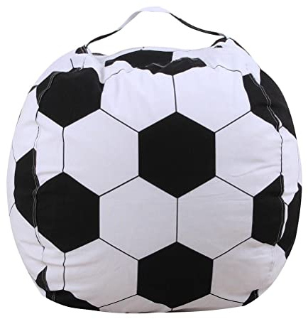 shenruifa Storage Bean Bag Chair 18 Inch Beanbag Cover with Zipper for Kids Plush Toys Game Play (Football)