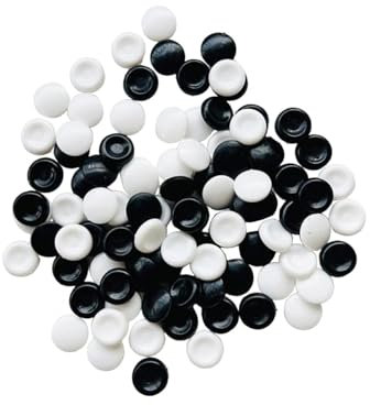 JISADER 100 Stück Go-Steine, Go-Schachperlen, pädagogisches -Gobang, chinesische Go-Spiele, Steine-Set für Kinder, Familie, Teenager